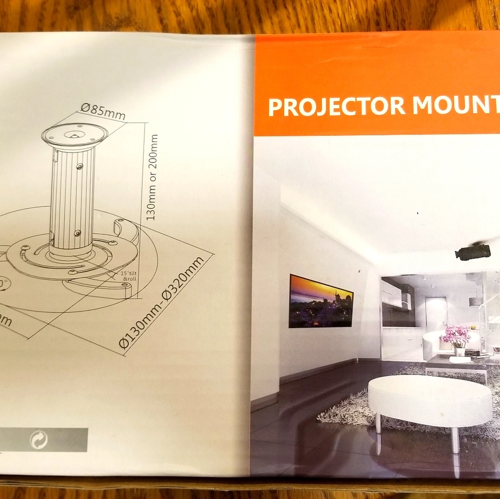 Brateck Projector Ceiling Mount - Black